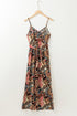 Black Floral Print Belted Sleeveless Wide Leg Jumpsuit